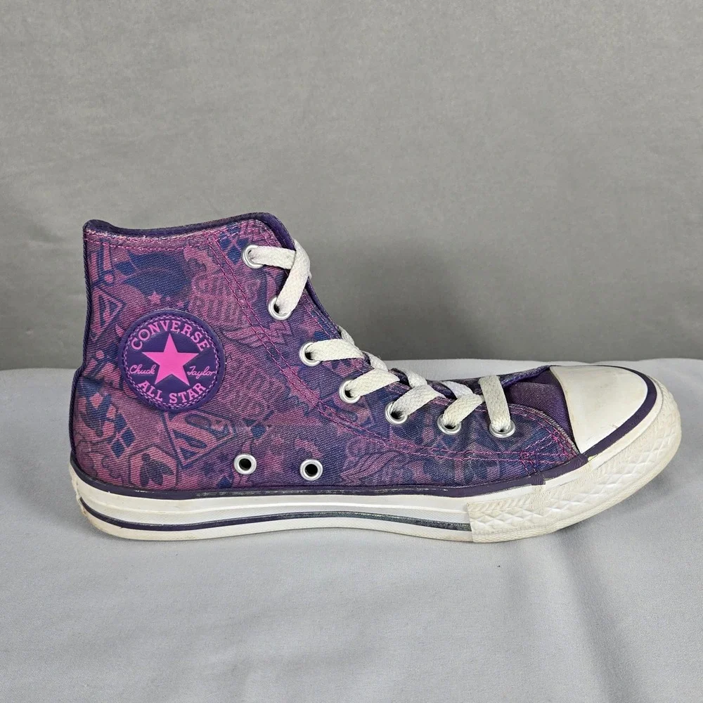 Converse Chuck Taylor DC Super Hero Girls Junior 3 Purple High Top 661192C